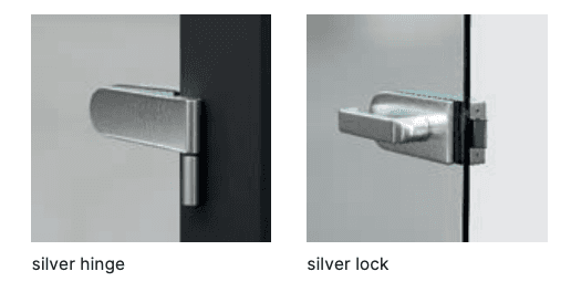 PORTA GLASS обков - сребърна панта и брава