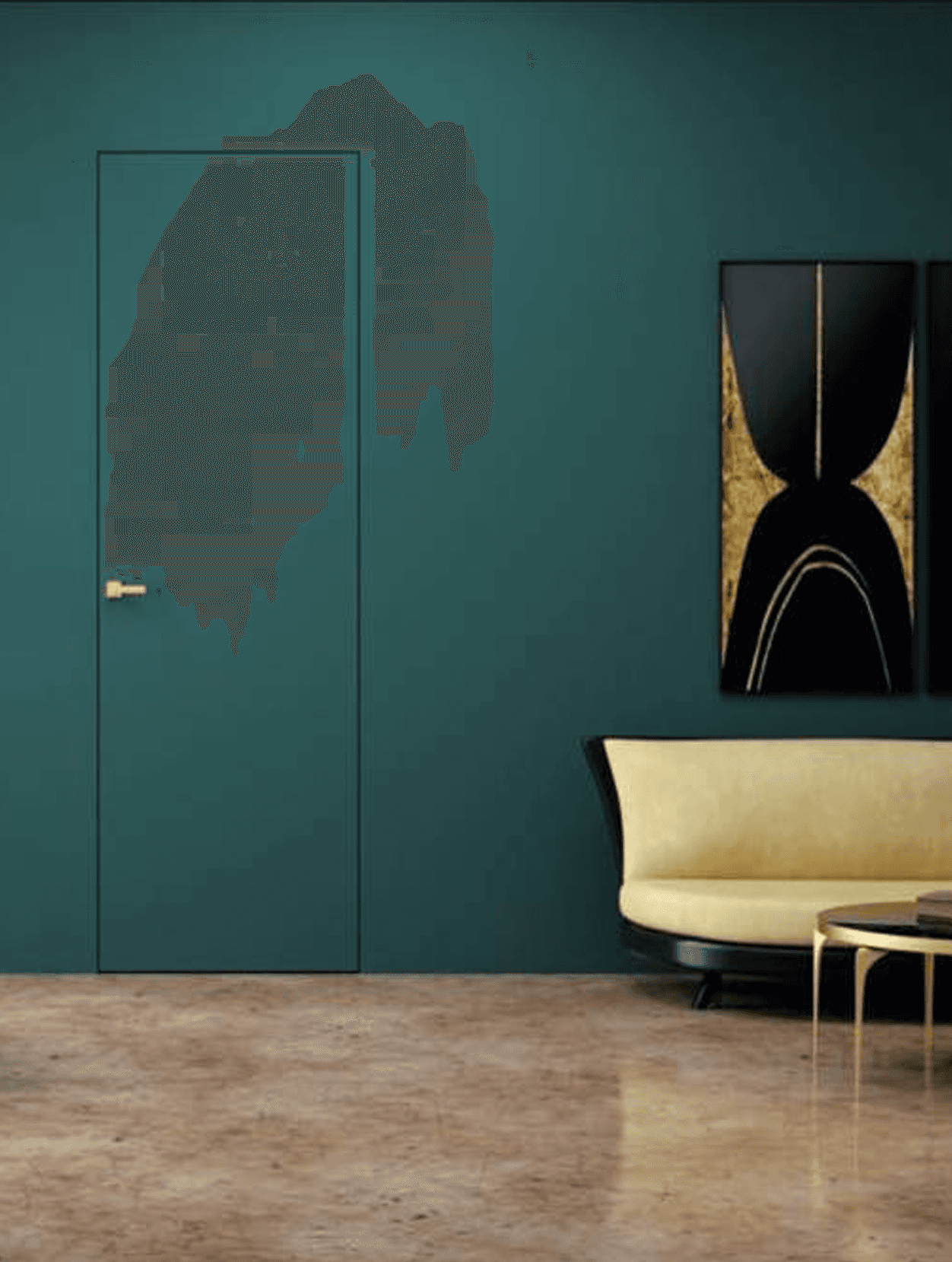 Тапетна врата PORTA HIDE - боядисана в зелено