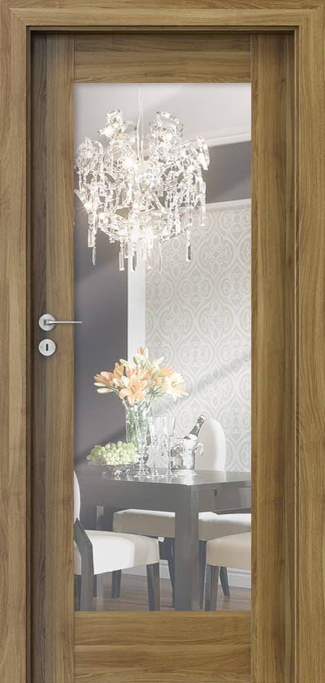 PORTA INSPIRE A.1 with mirror - Portasynchro 3D veneer - Honey Acacia