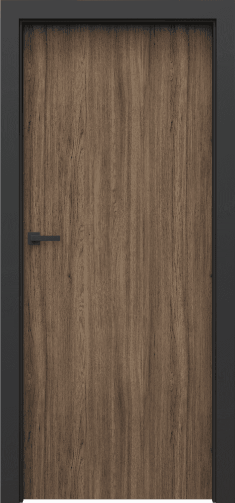 PORTA LOFT 1.1 with black door frame - Portaperfect 3D veneer - Dark Matt Oak