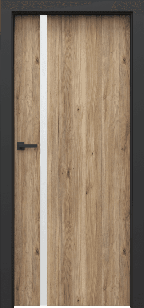 PORTA LOFT 4.A with black door frame - Portaperfect 3D veneer - Mauvella Oak