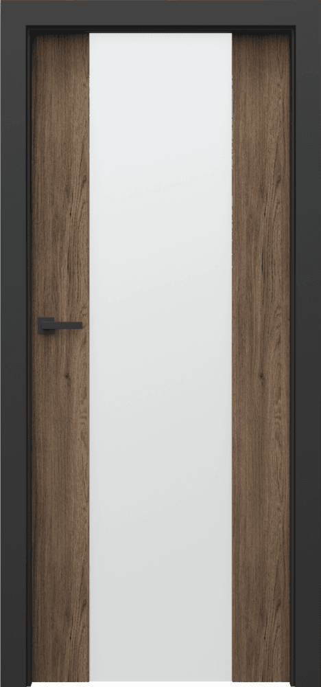 PORTA LOFT 4.B with black door frame - Portaperfect 3D veneer - Dark Matt Oak