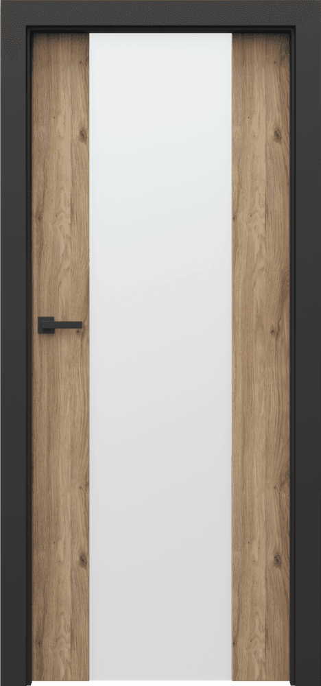 PORTA LOFT 4.B with black door frame - Portaperfect 3D veneer - Mauvella Oak