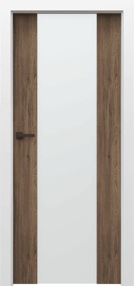 PORTA LOFT 4.B with white door frame - Portaperfect 3D veneer - Dark Matt Oak